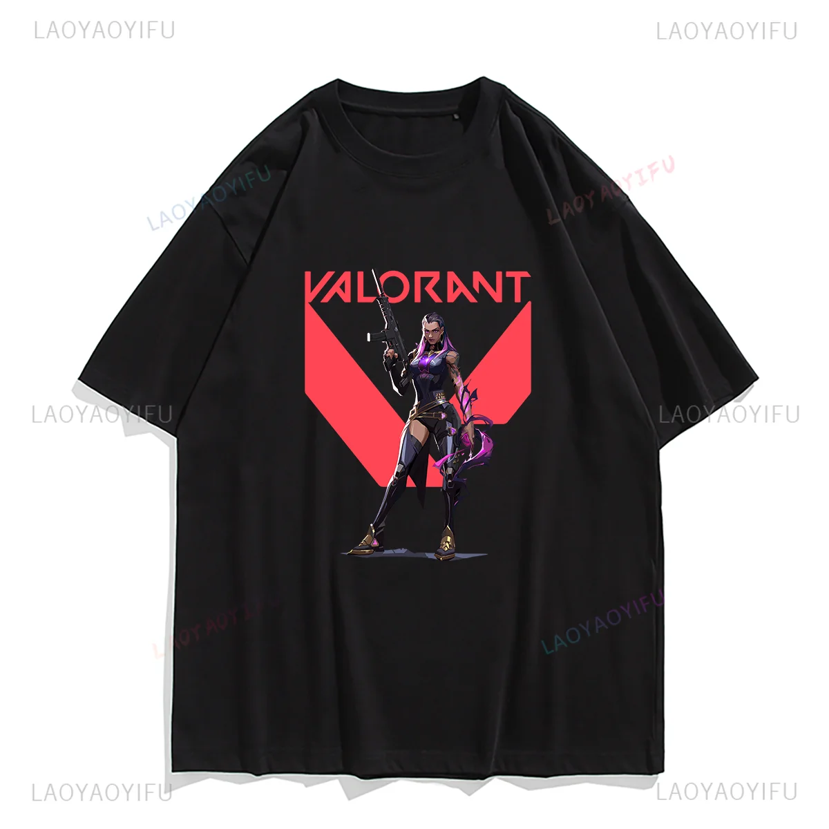 

Popular Game VALORANT Game Role Reyna Printed T-shirt Women T Shirt Breathable Comfortable Cotton Tops Men Clothing Unisex