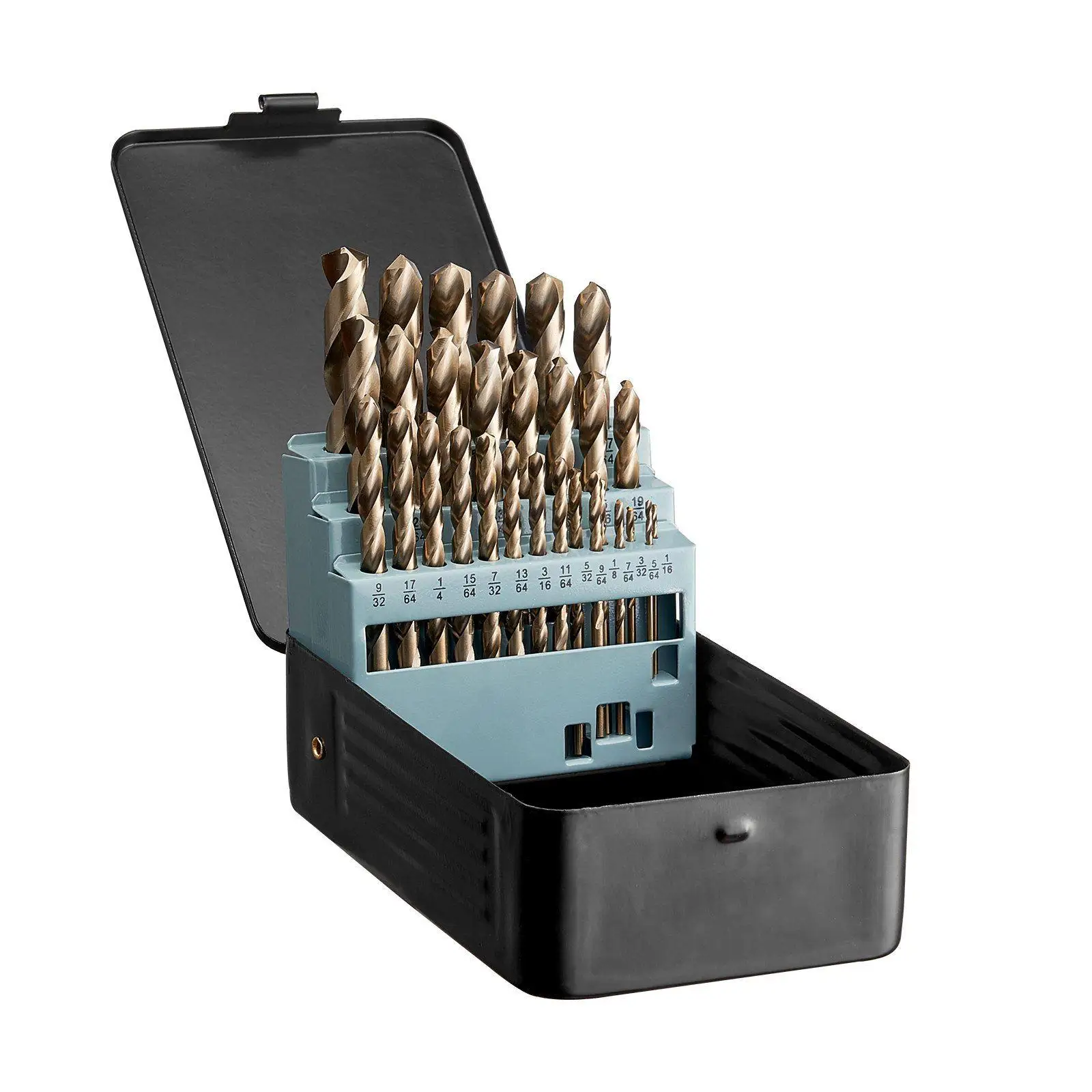 

29Pc M35 Cobalt-HSS Drill Bit Set 5% Cobalt 135° Split Point Enhanced Durability for Multi-Material Use in Case