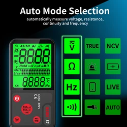 Portable Digital Multimeter BSIDE S7 LCD Display DC AC Voltmeter Capacitance Diode NCV Ohm Live Continuity Hz Tester