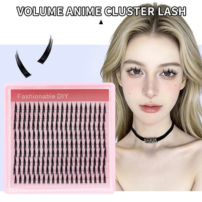 DINGSEN 9 Reihen DIY Einzelne Cluster-Wimpern Natürliche Wimpern Make-up-Tools Manga Cluster-Wimpern Mega Spiky Wimpernverlängerung – Detail 3