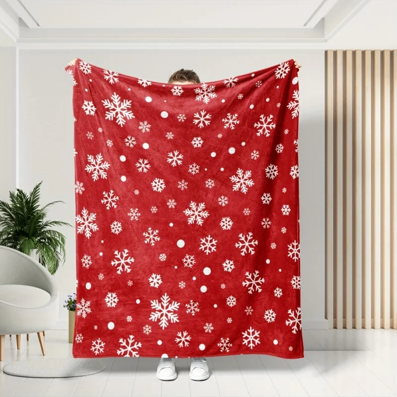 Merry Christmas Photo Frame Throw Blanket, Soft Warm Lightweight Bed Sofa Cover, Xmas Family Home Decor