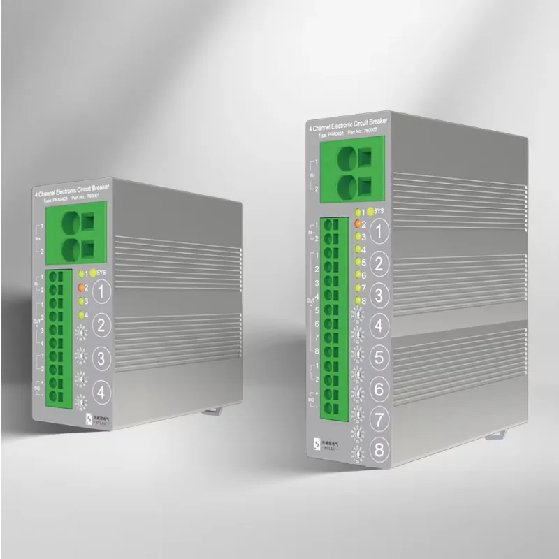 24V DC PRA0402 PRA0802 Miniature Circuit Breakers 4/8-Channel IP20 Protection DIN Rail Mounting Industrial Automation