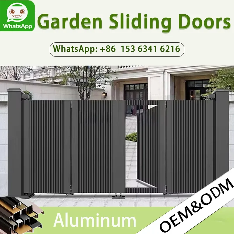 

Современные автоматические ворота для виллы, сада, патио, уличные ворота, подъездная дорога, раздвижные входные электрические ворота из алюминиевого сплава