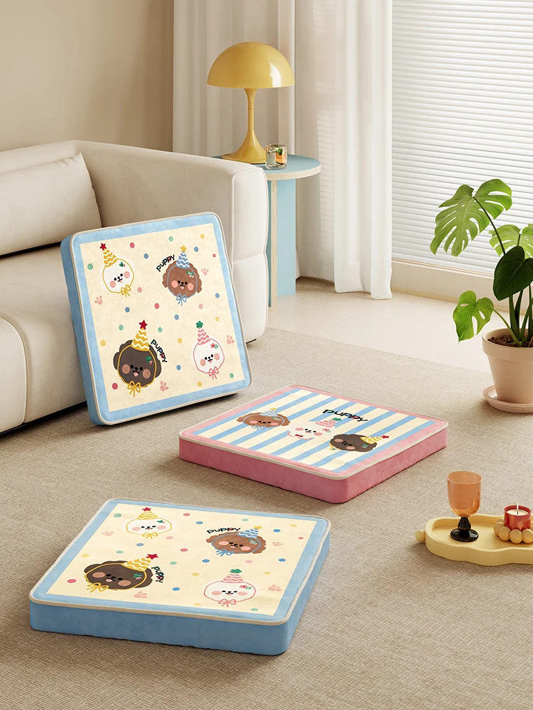 

HiPoo Soft Dog Shaped Floor Cushion Reading Mat Tatami Style Cartoon Chair Pad Modern Simple Design Home Fabric Footrest