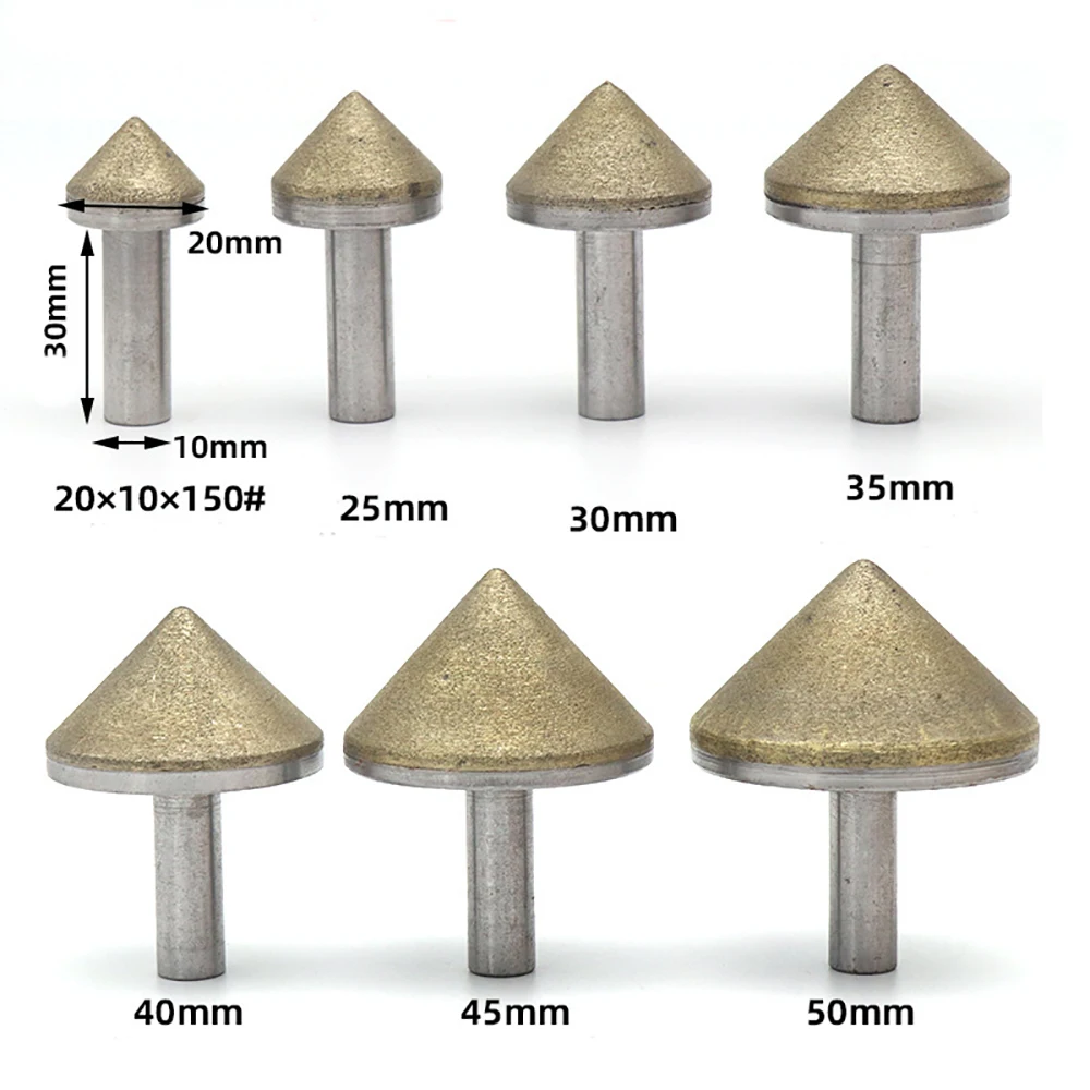 Diamond Chamfer Grinding Head Abrasive Wheel 25-50mm Jade Jewelry Bracelet Glass Stone Carving Tool Electric Hand Drill Bit 1pc