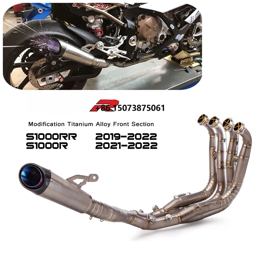 Motorcycle Muffler Exhaust for S1000RR S1000R 2019-2022 S1000 R RR 2021-2022 Modification Titanium Alloy Front Section