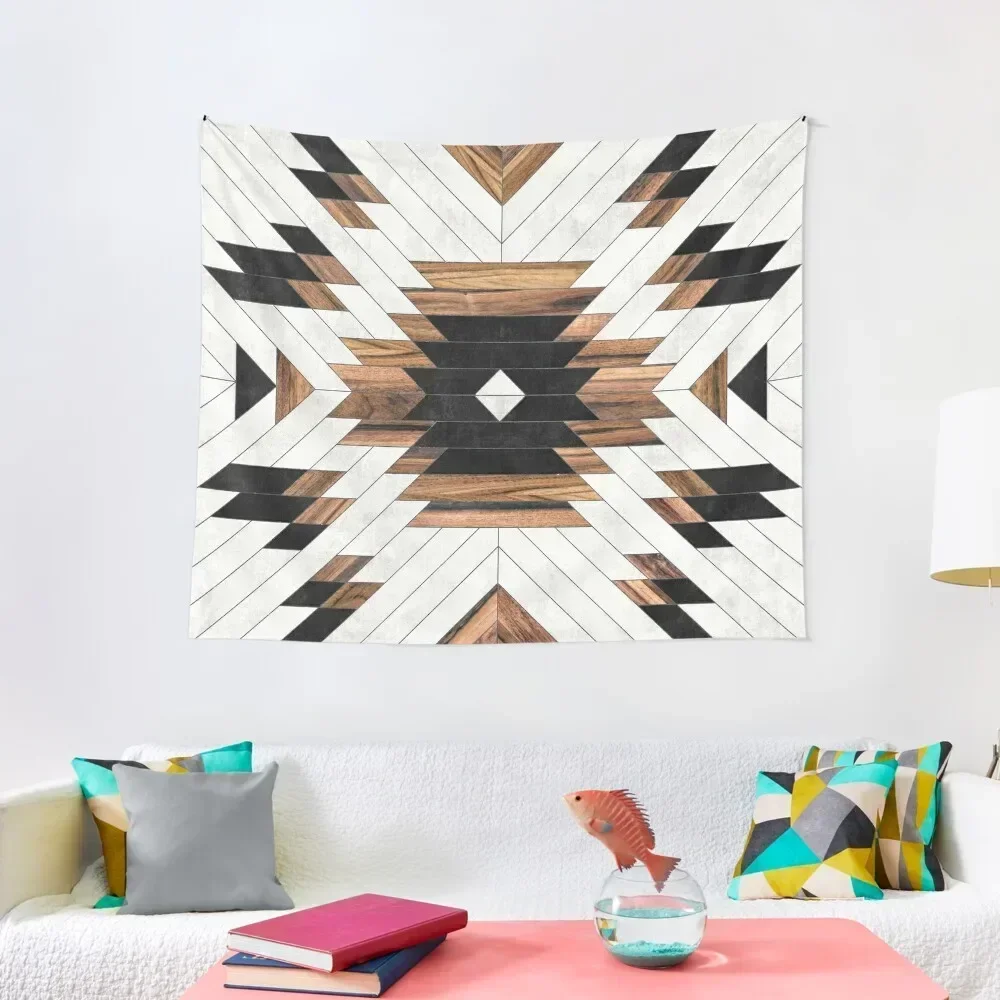 

Urban Tribal Pattern No.5 - Aztec - Concrete and Wood Tapestry Wall Decor Room Decoration Korean Style Tapestry