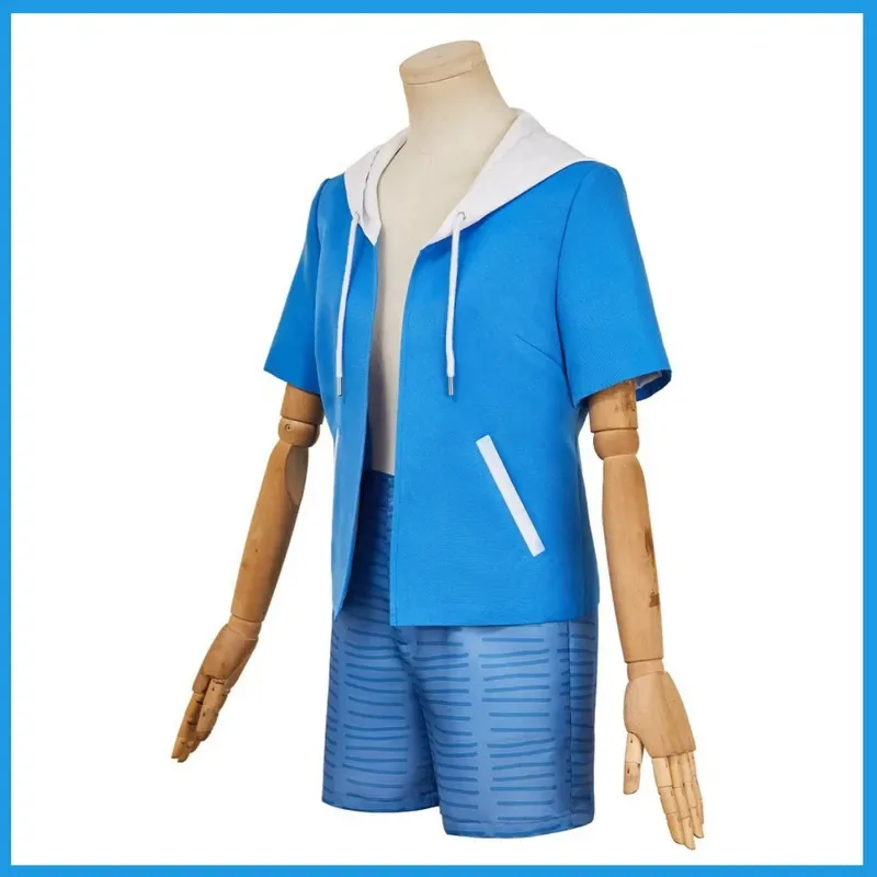 Anime nuevo ciudad de animación Nagumo Midori disfraz Cosplay verano abrigo azul Tops pantalones cortos uniforme hombre mujer traje de ocio diario; 2'a
