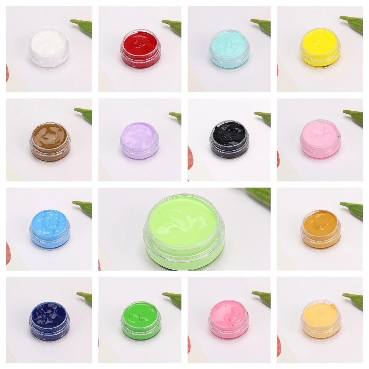 15 stuks siliconen kleurpasta, crèmekleurpasta op oliebasis, Macaron-pigment, DIY-knijplijm, AB siliconenkleurstof