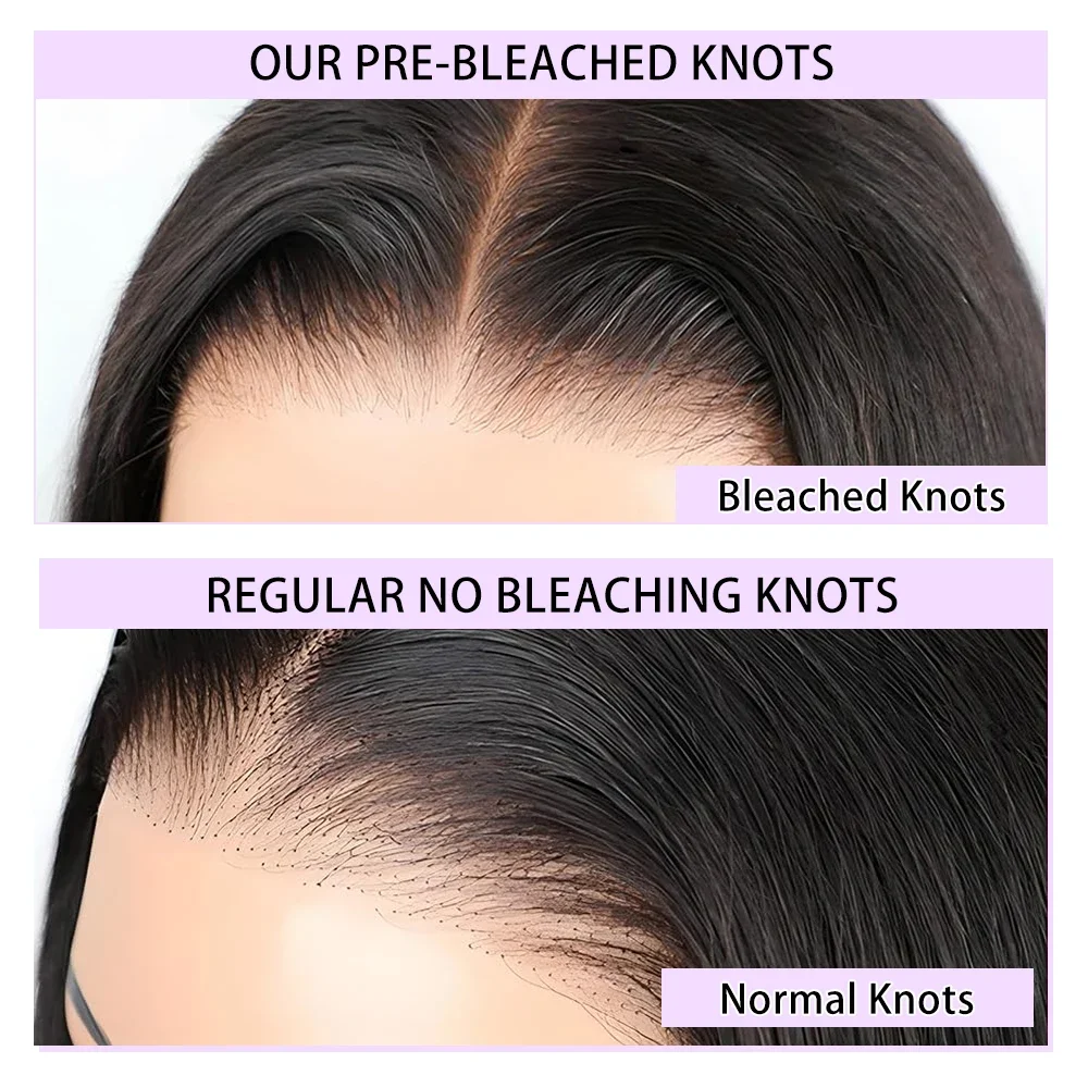 Parrucche anteriori in pizzo dritto grande 7x6 Capelli umani senza colla Chiusura anteriore in pizzo HD Parrucche pronte da indossare Densità 220% Glueless Nero naturale