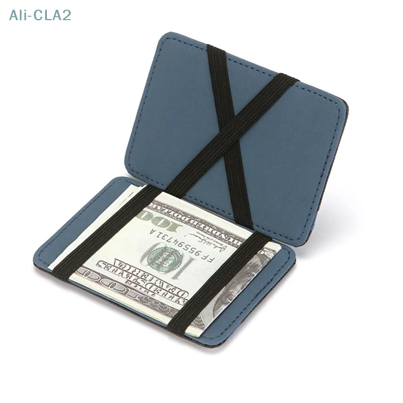 

1PC Ultra Thin PU Leather Women Men Magic Wallets Short Business Credit Card Holder Clutch Bag Case Pouch Mini Small Coin Purses