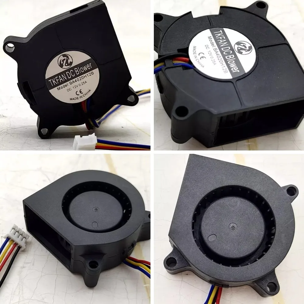 For BA4020H12B 4020 DC12V 0.25A 4CM 4-Wire Turbo Centrifugal Cooling Fan