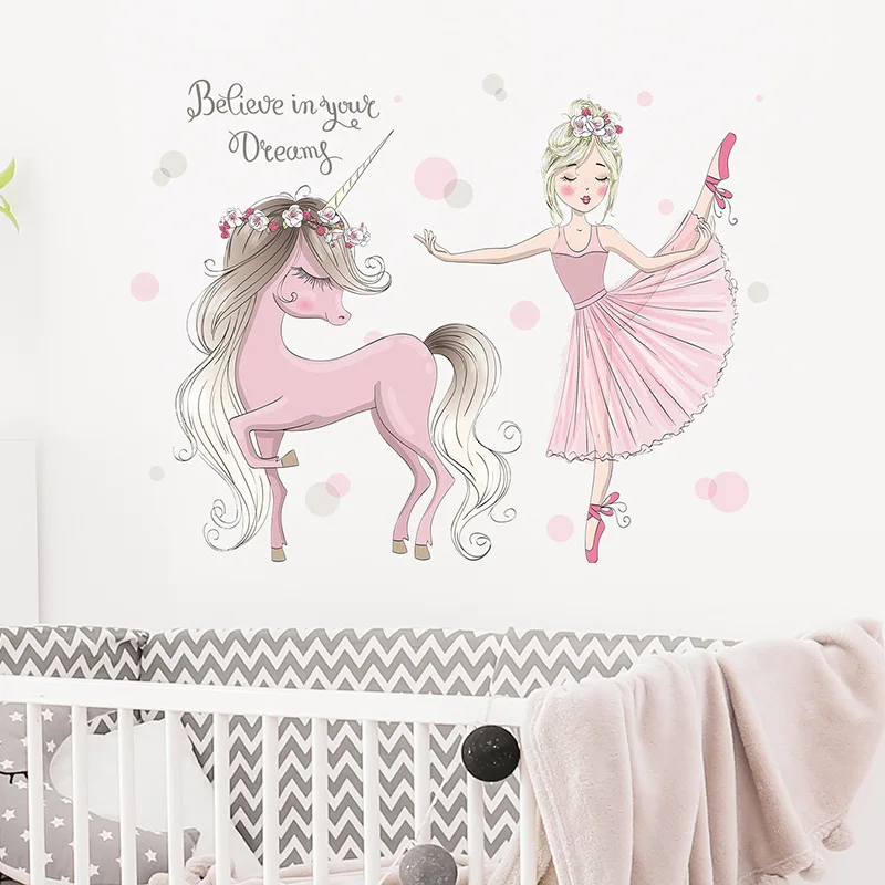 Autocollants Muraux Roses pour Chambre d\'Enfant, Décoration de Chambre de Bébé Fille, Papier Peint Animal de Dessin Animé, Nairobi, Orn, Étoile,