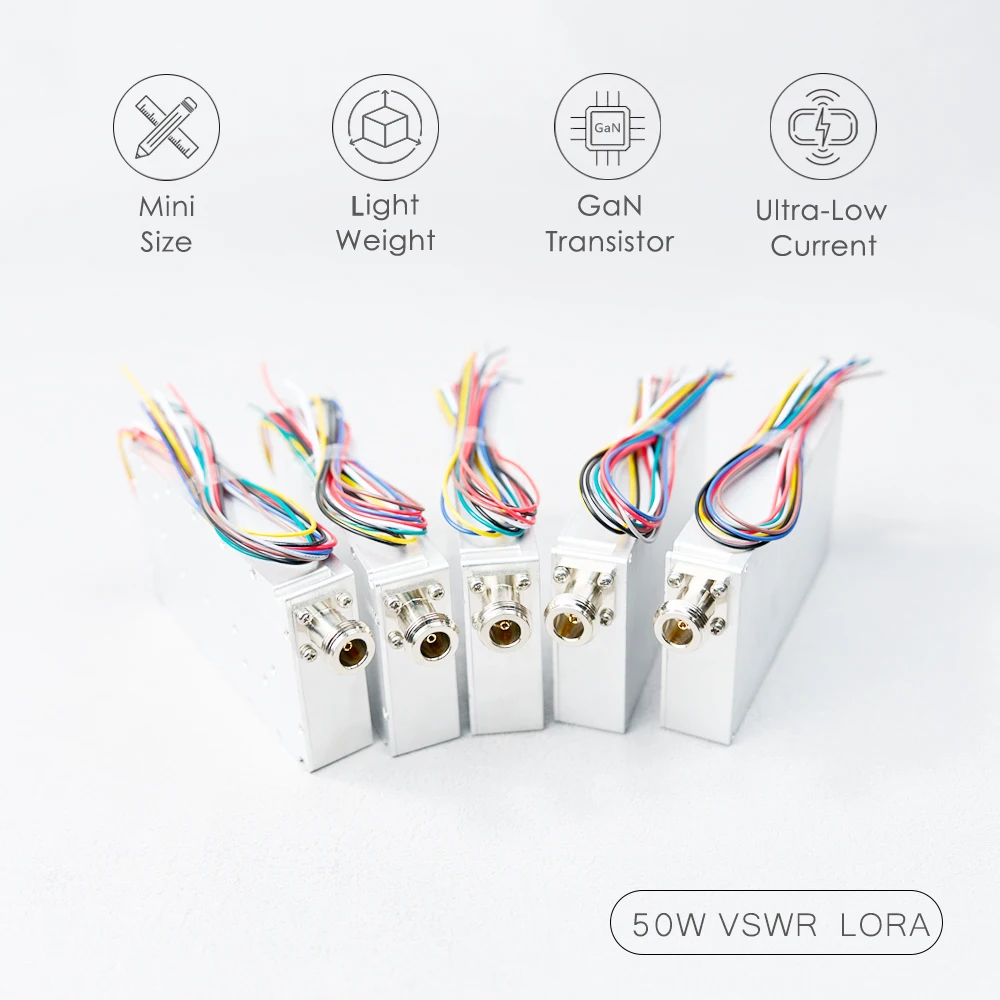 Módulo amplificador de potencia RF de baja frecuencia VSWR LORA 50W módulo 200-300M 400-480M 410-490M 400-500M 700-800M 800-900M 900-1000MHZ