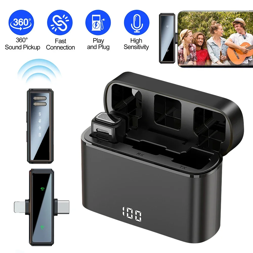 

Professional Wireless Lavalier Microphone For iPhone Android PC Live Broadcast Gaming Audio Video Recording Mini Mic