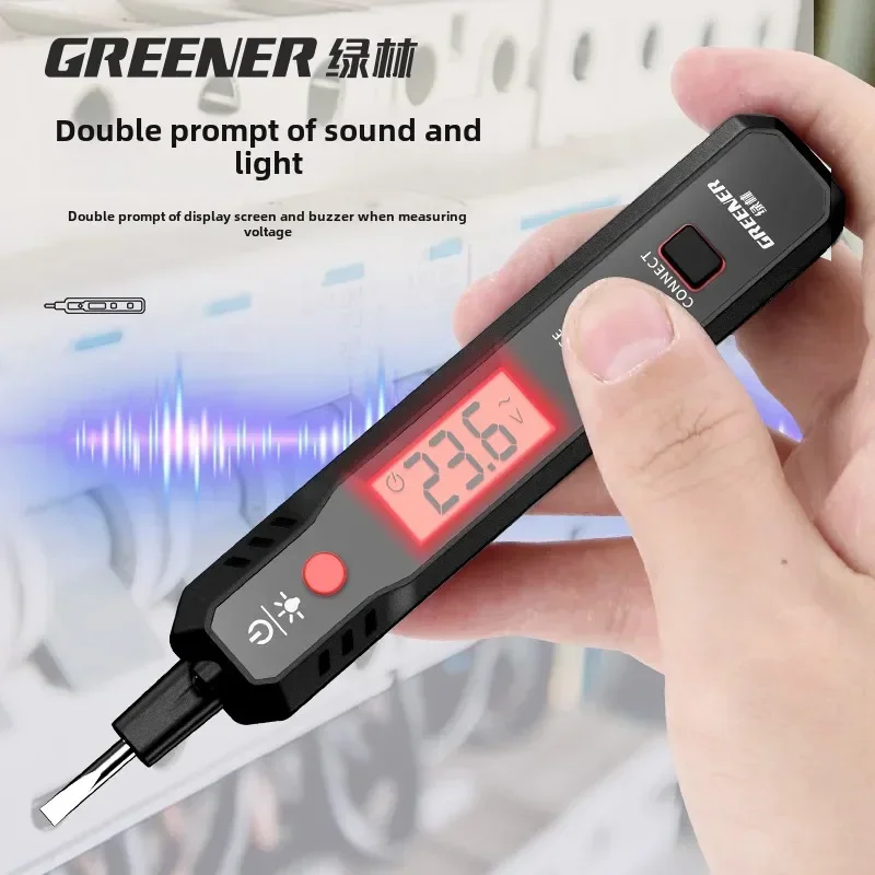 Green Forest Electrical Tester Pen, Multifunctional Voltage and Continuity Detector with Smart Digital Display for Electricians