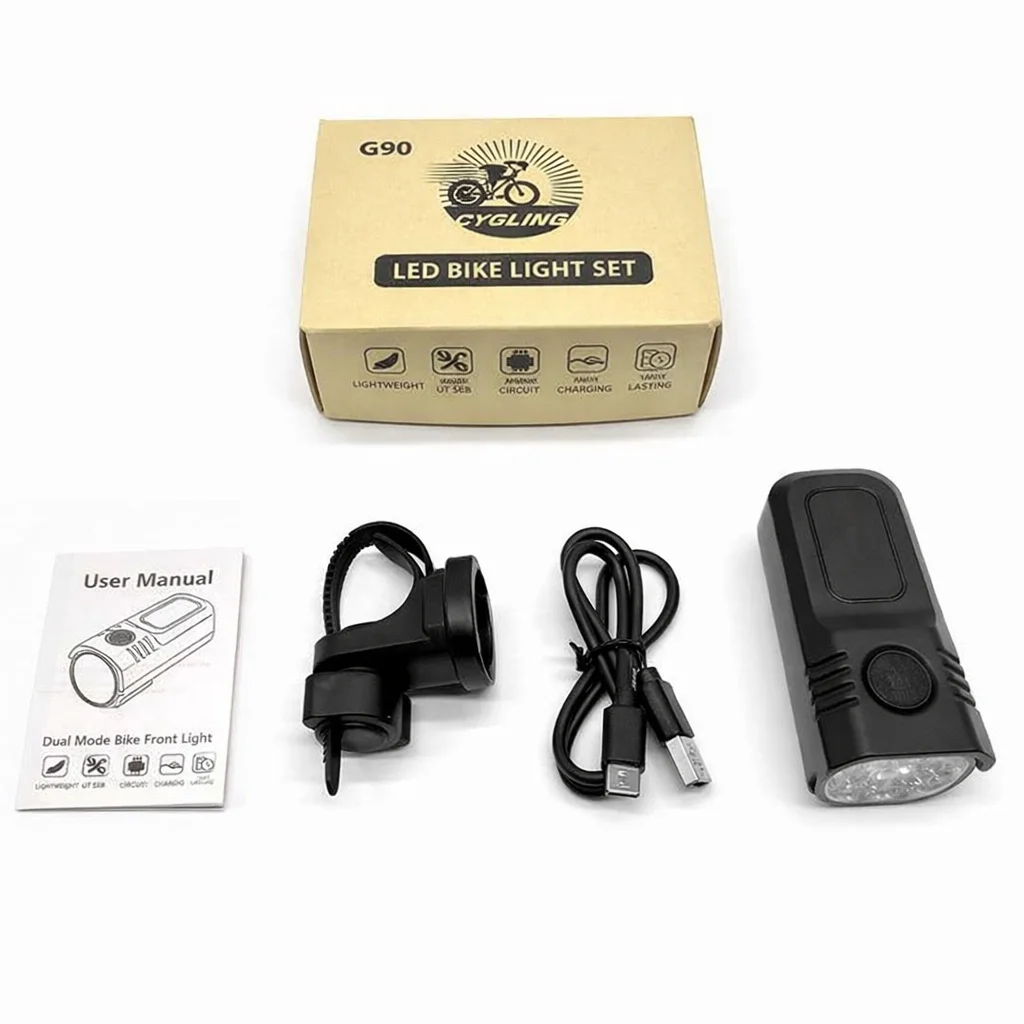 アルミ製USB充電式自転車ライト 6000LM高ルーメン長時 - Rechargeable Bicycle Headlight 1000 Lumen のレビューと価格