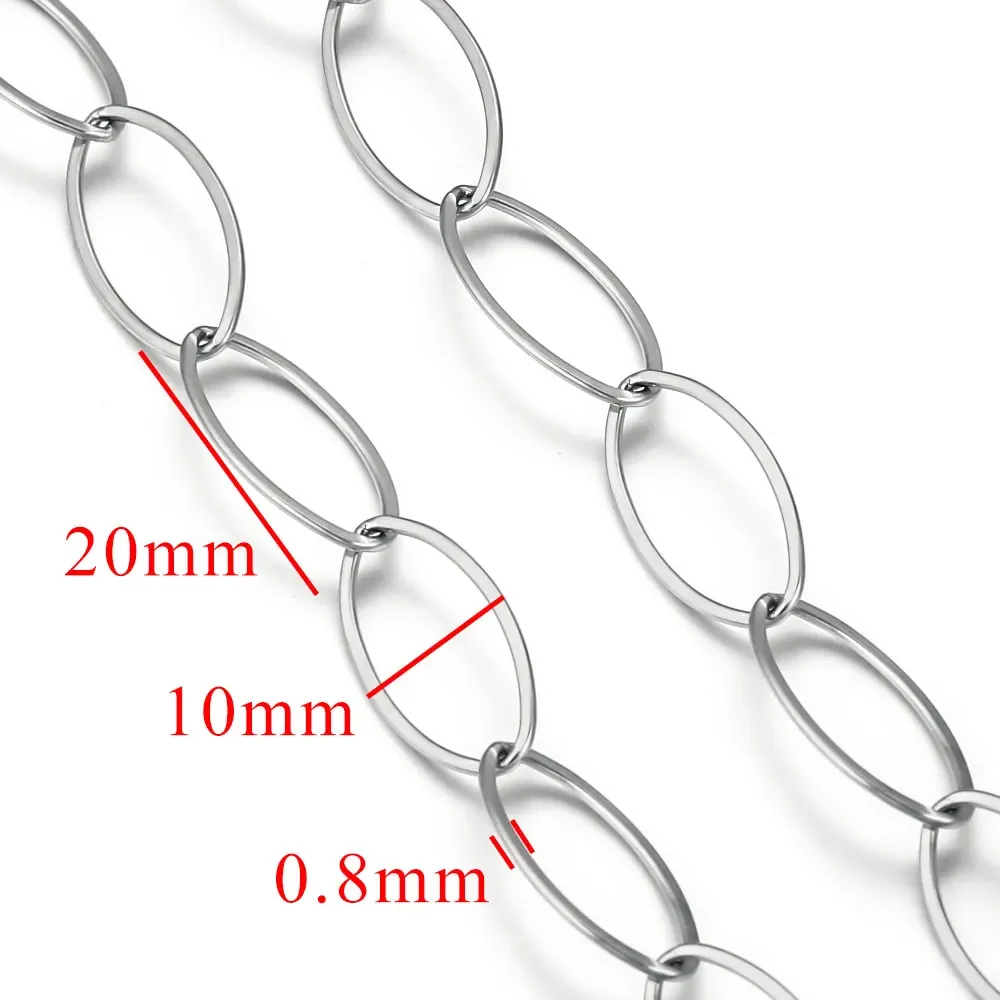 1m Stainless Steel DIY Chains, Jewelry Making Materials