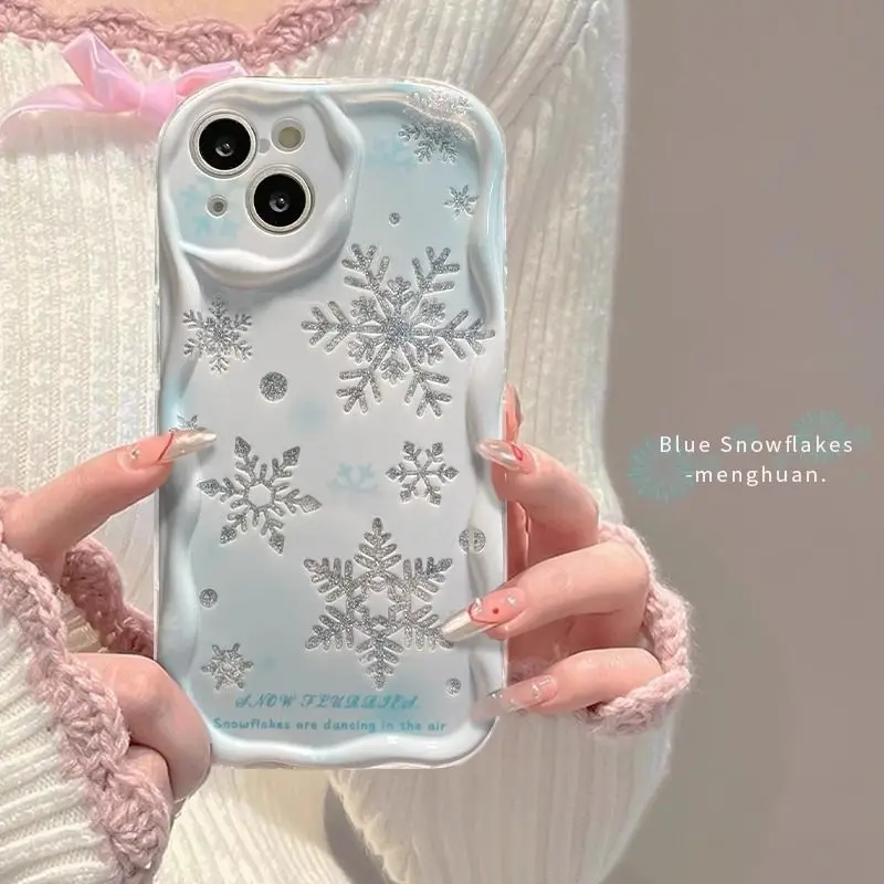 Bella custodia per telefono con fiocchi di neve per Samsung Galaxy A54 A24 A33 A34 A73 5G A31 A32 A51 A52 A53 A71 A72 A30 A20 A50 A50S A30S soft