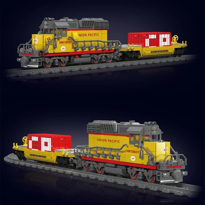 MOULD KING World Train 12027 EMD SD40-2 Diesel Locomotive Remote Controlled Building Blocks Toy Set Birthday Gift