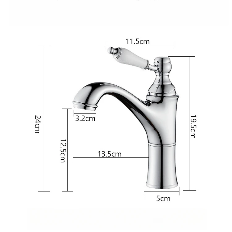 French All-copper Retro Washbasin Faucet Toilet Bathroom Cabinet Under The Counter Basin Sink Hot and Cold Splash Faucet