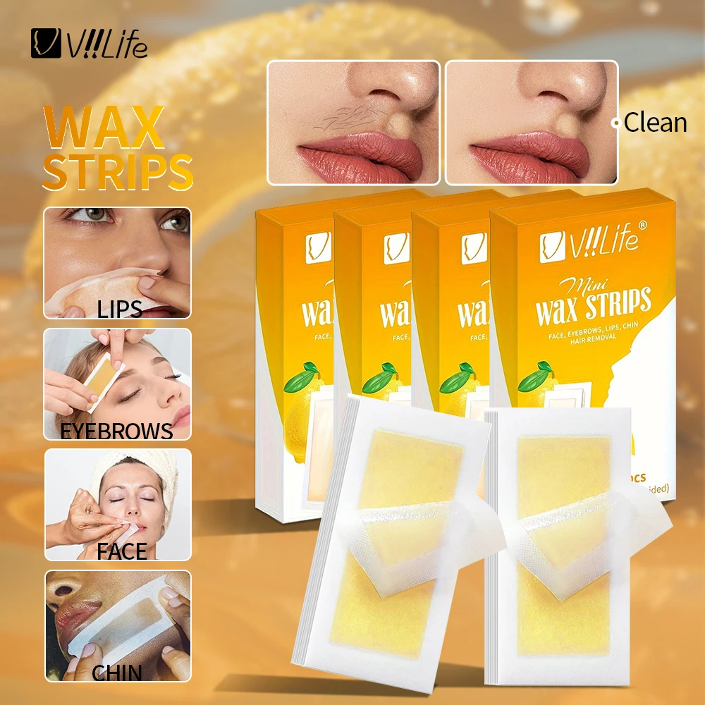Viilife 20/40 Pcs Depilatory Wax Strips For Hair Removal Wax Paper Cold Wax Strips Paper For Face Neck Arm Leg Body Beauty Tools
