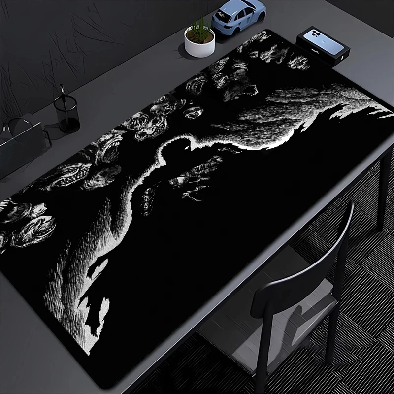 

Dark-themed Anime Mouse Pad, Stitched Large Desk Mat, Office Computer Accessories, Gaming Mouse Pad, Oversized Keyboard Mat
