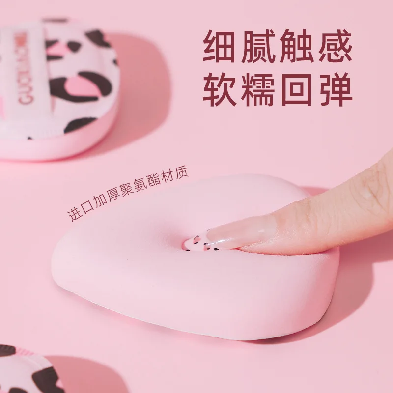 GUOXIAONIU Puder Leopard Egg Puff Schokolade Luftkissen Beflockung Daumenquaste Loses Puder Nass & Trocken Kein Puder Essen