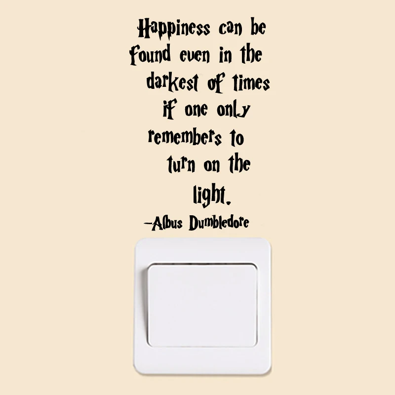 Harry Potter Switch Vinyl Wall Sticker Happiness can be Found even in the darkest Quote Wall Decals For Switch Wall Decoration view 3