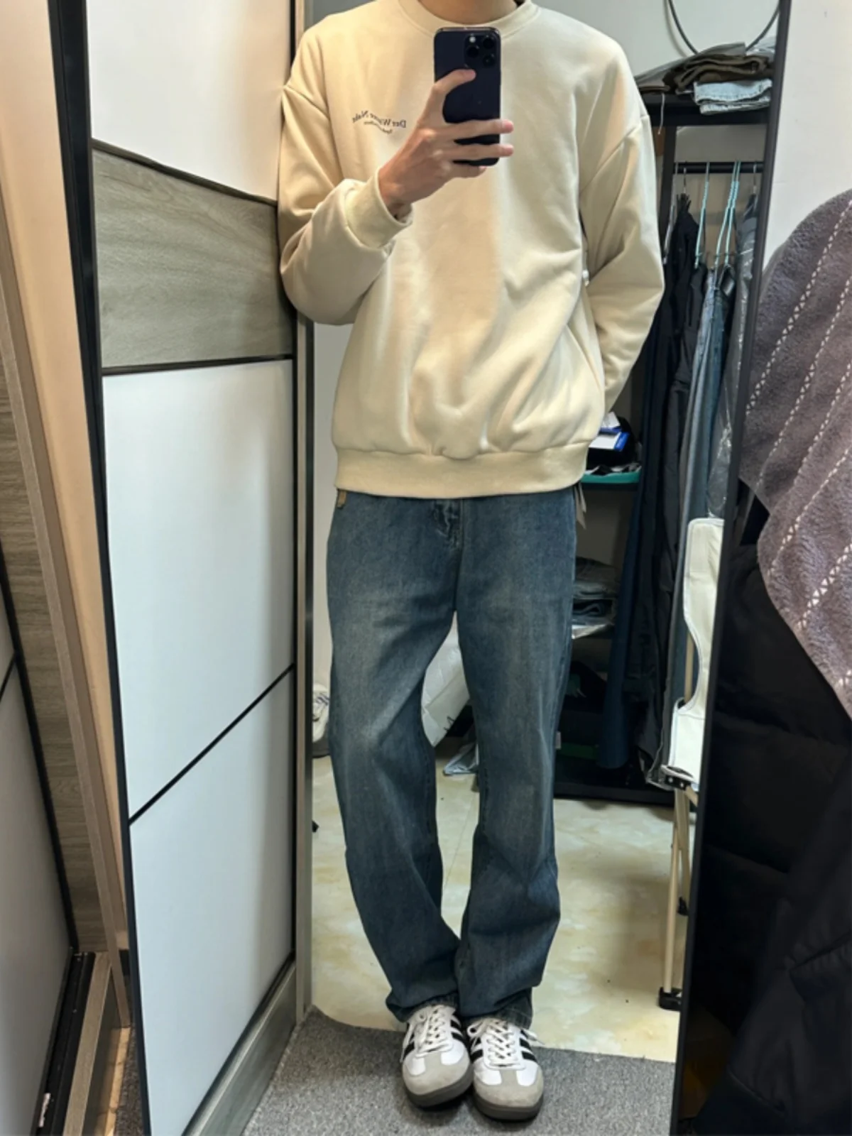 

Мужские темно-синие прямые джинсы American Vibe, повседневные модные джинсы Cleanfit High Street на весну и осень, брюки прямого кроя