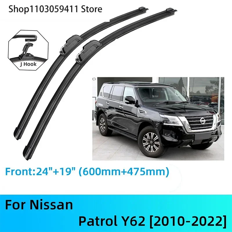 

For Nissan Patrol Y62 Front Rear Wiper Blades Brushes Cutter Accessories J U Hook 2010-2022 2015 2016 2017 2018 2019 2020 2021