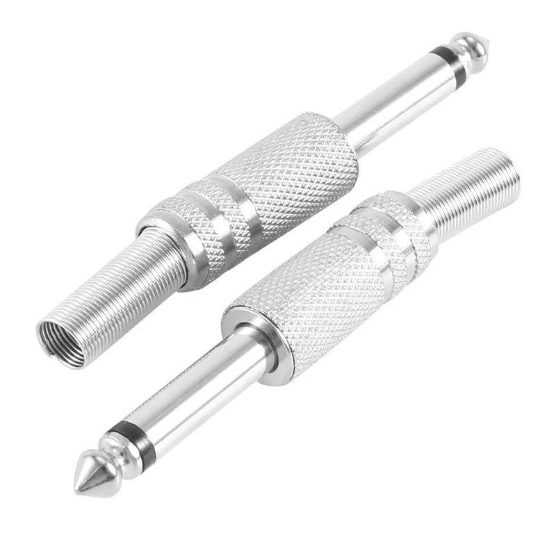 Sommer Verkauf 6,35 Mm Mono Verstärker Stecker 1/4 Zoll Mono Mono Jack Audio Kabel Stecker Stecker Mikrofon audio Anschlüsse 10