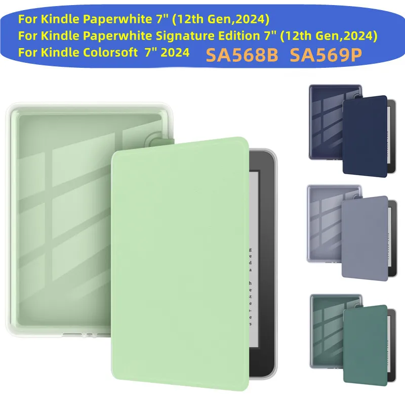 

Для Kindle Paperwhite 12th 7 дюймов 2024 Прозрачный чехол для Kindle Colorsoft Cover для Paperwhite 6 12 7 дюймов 2024 SA569P SA568B