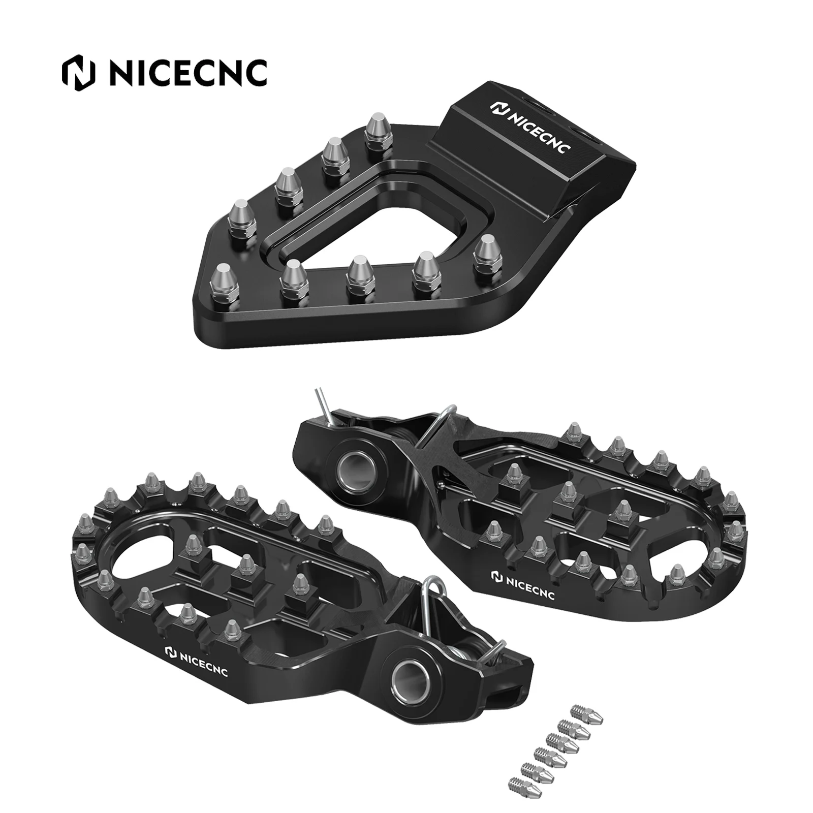 NICECNC Offset Foot Pegs & Rear Brake Pedal Step Tip For Stark Varg EX For Stark Varg MX 2024-2025 Aluminum Electric Dirt Bike