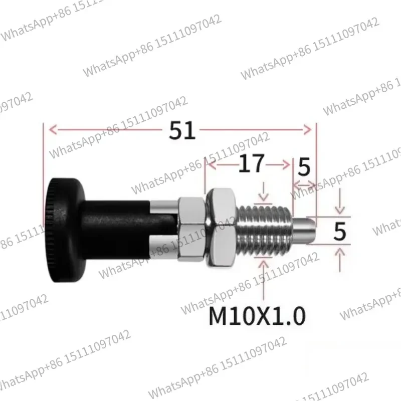 Stainless steel indexing pin carbon steel knob plunger pin fine tooth self-locking reset type M10M12M16M20 positioning pin