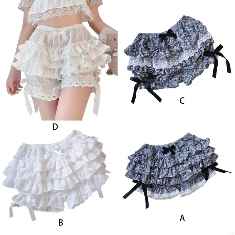 Y1AC Японские женщины Ruffled Pumpkin Shorts Bins