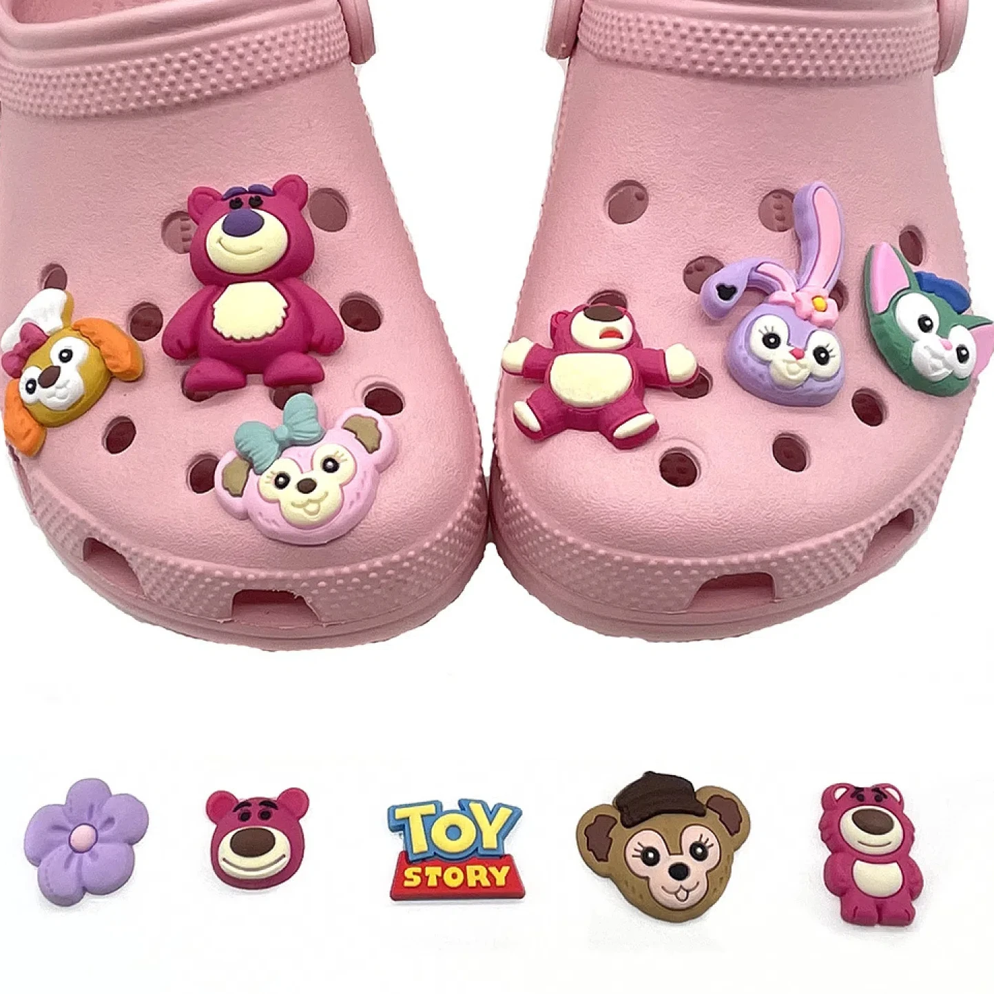 Pink Bear Lotso Toy Story 1pcs Shoes Charms Decoration Pins For Cute Shoes Accessories Clogs Badge DIY Sandals for Kids Decor