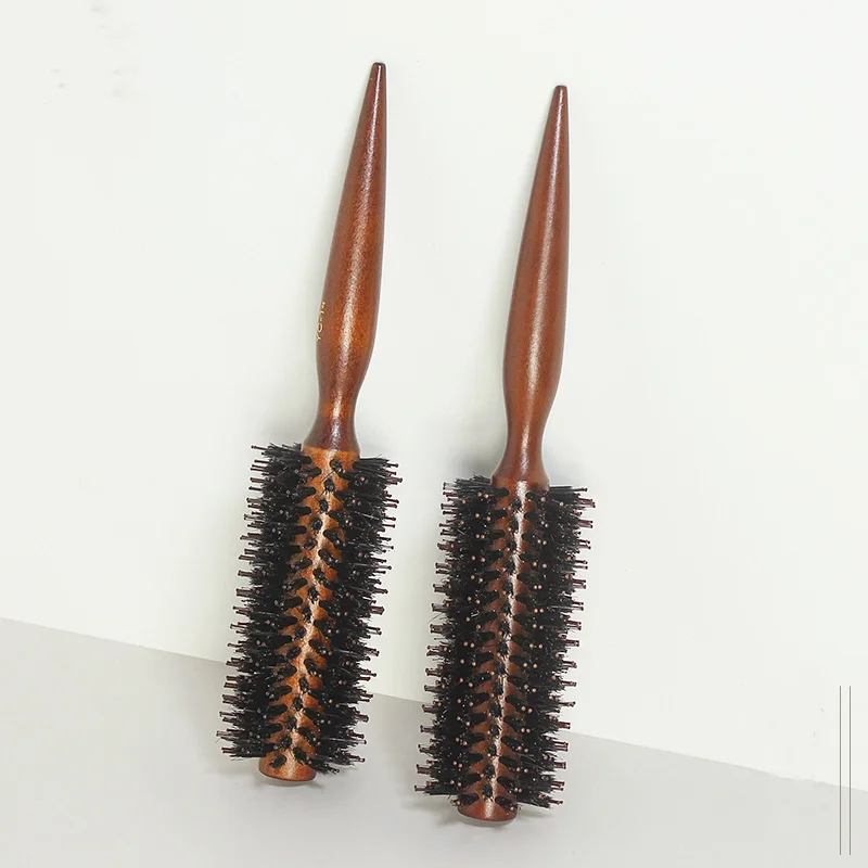 Lotus bristle hair curl hair comb wooden modeling comb cylinder roller comb pointed tail comb bristle wood comb modeling tool