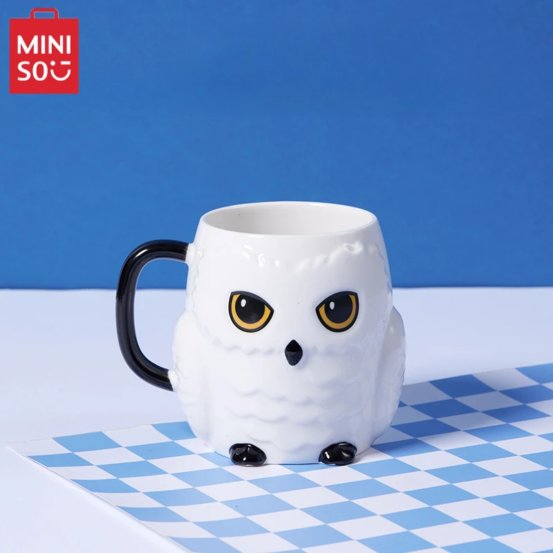 MINISO Harry James Potter Series Hedwig Shaped Ceramic Cup Cute Owl Coffee Mug Breakfast Milk Cup Children's Toy Christmas Gift