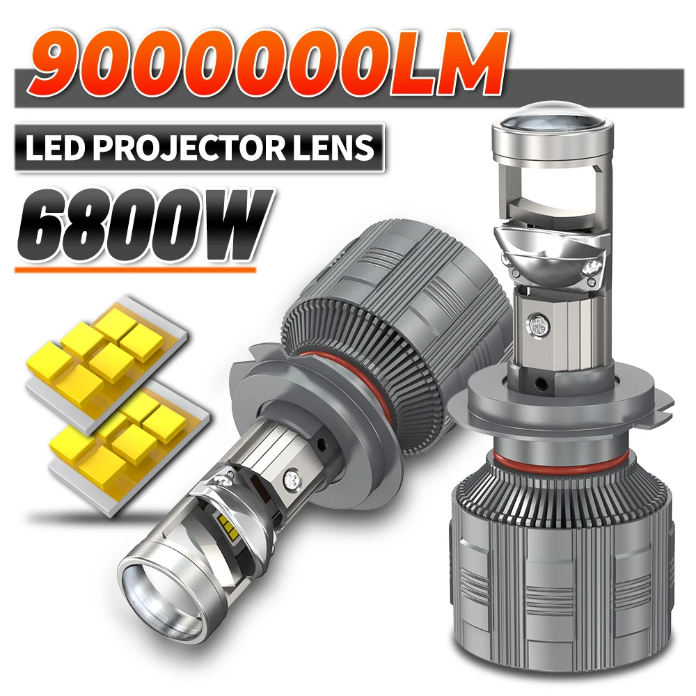 

H7 LED Projector Lens Headlight H4 H11 H8 9005 HB3 9006 HB4 Car Bulb Canbus Turbo High Power Mini Auto/Moto Lamp Fog Light 6000K