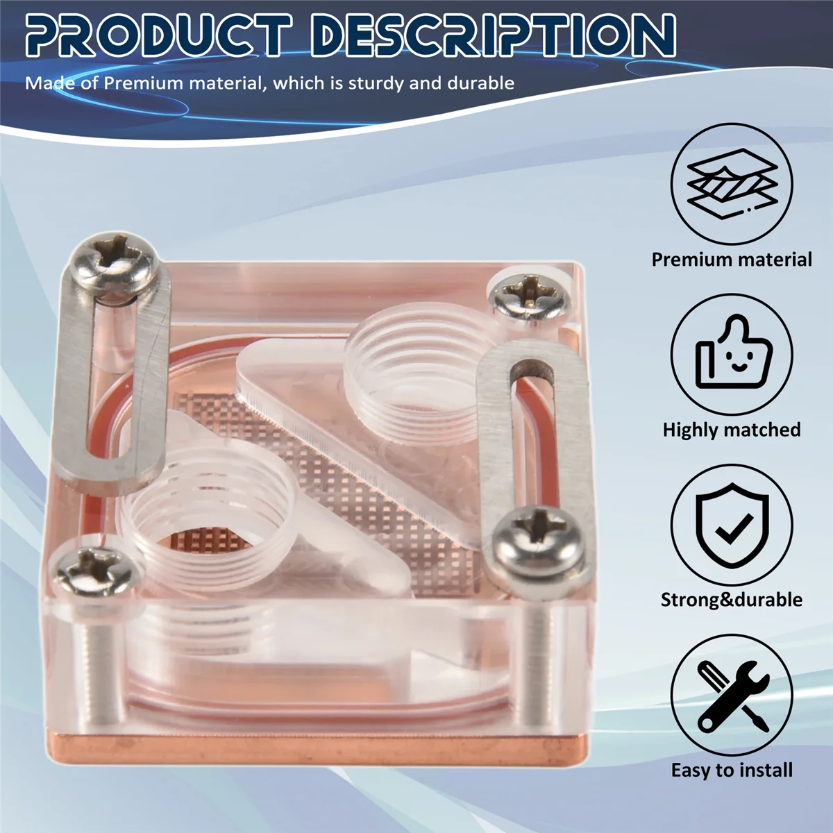 Chipset Waterblock Computer Raffreddamento ad acqua Blocco Northbridge generale trasparente acrilico per blocco CPU del computer