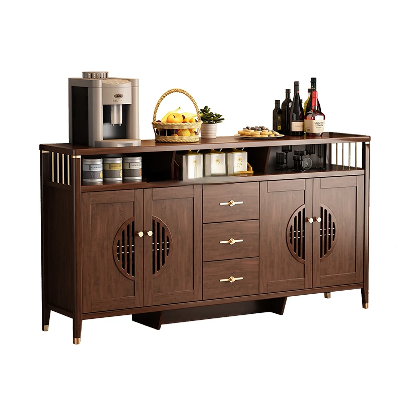 

Chinese Style Sideboard Cabinet Solid Wood Frame Living Room Locker Home Wall Storage Cabinet Tea Cabinet