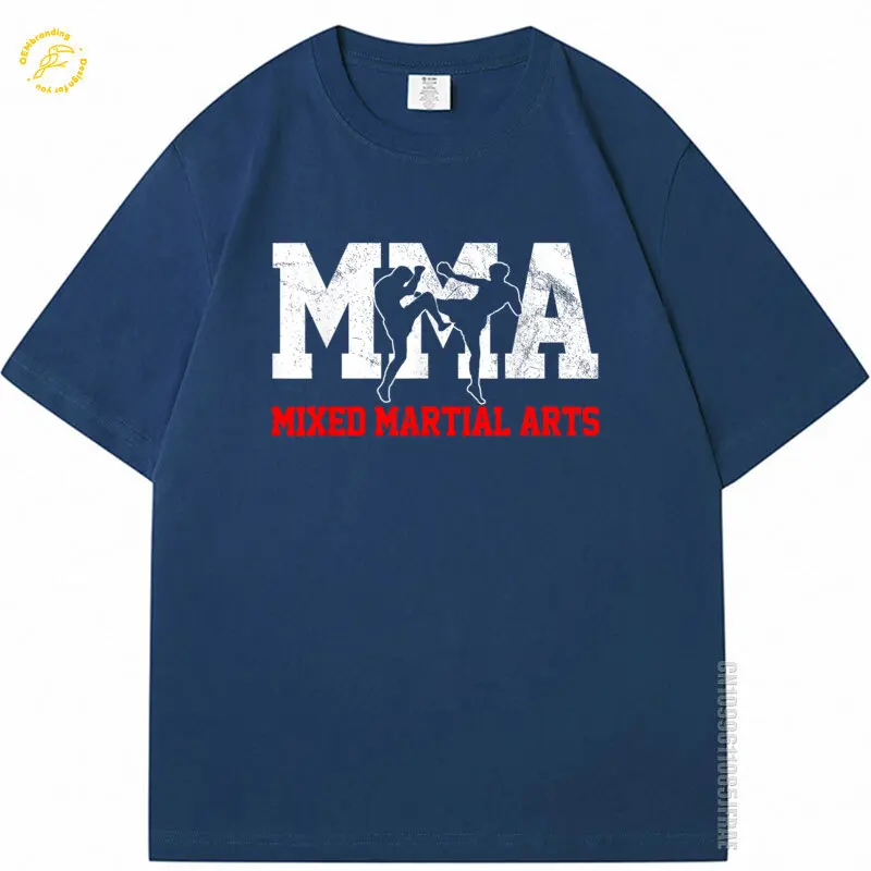 

Mixed Martial Arts Kickboxin Fighter Oversized T-Shirt Men Top Y2K Tshirt Vintage Graphic Clothes 2025 100% Cotton New Arrival