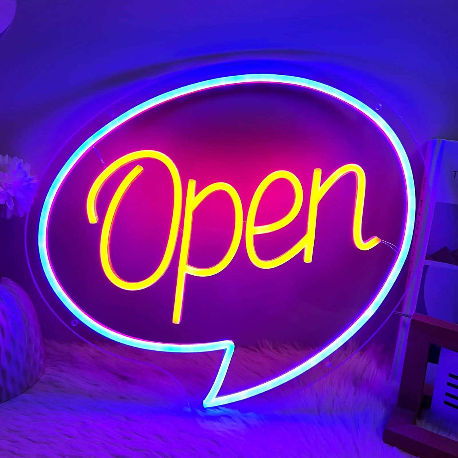 

Неоновая открытая вывеска для бизнеса в баре, магазинах, салоне, витрине кофейни, ультраяркая неоновая вывеска приветствия для бизнеса,