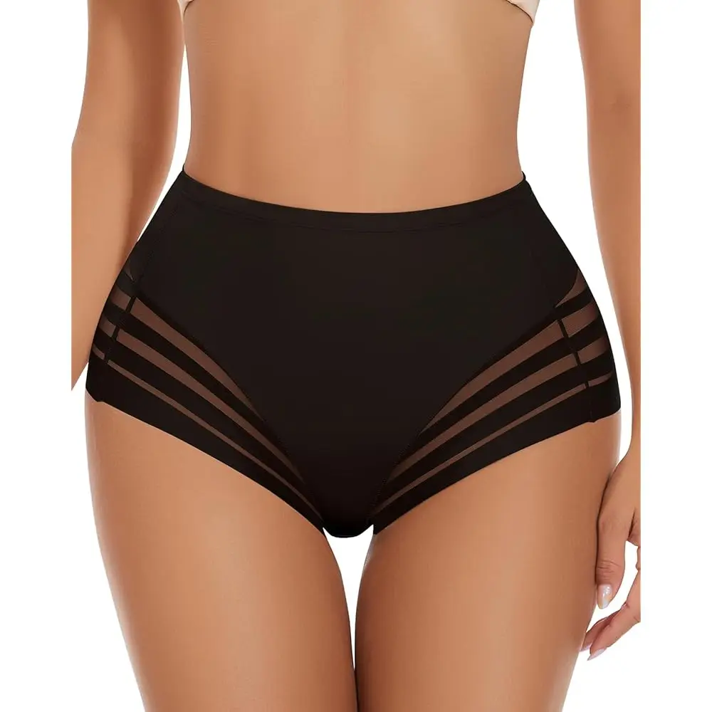 

Сексуальные сетчатые трусики с эффектом коррекции живота для женщин, бесшовное корректирующее белье с кружевными вставками, невидимые под одеждой, моделирующие нижнюю часть живота.