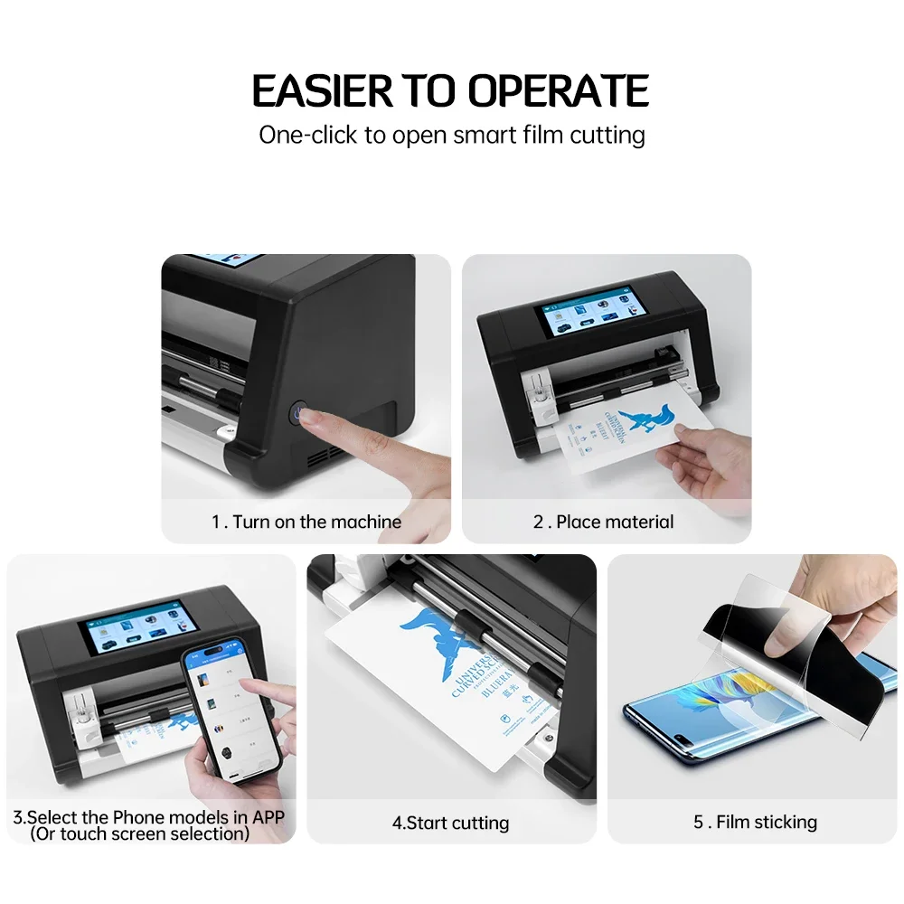 Small Mini Unlimited Automatic Smart Mobile Phone Screen Protector Tpu Hydrogel Film Cutting Machine With Touch Screen