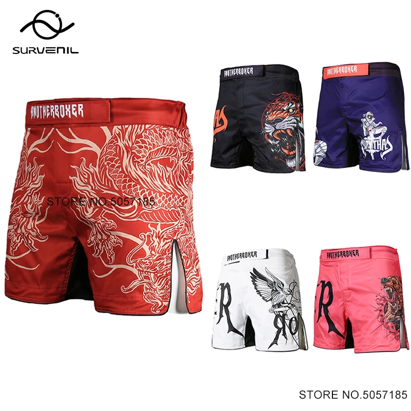 Mma shorts homens calças de luta mulheres crianças artes marciais dragão vermelho luta luta roupas bjj kickboxing muay thai boxe shorts