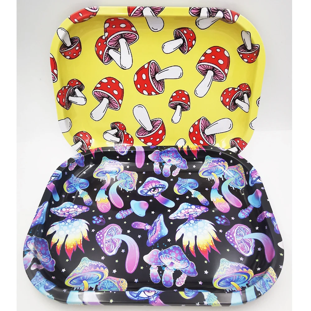 صينية دوارة معدنية مقاس 7 × 5.5 بوصة، صينية سجائر، صفيح، طاولة قهوة الشاي المنزلية