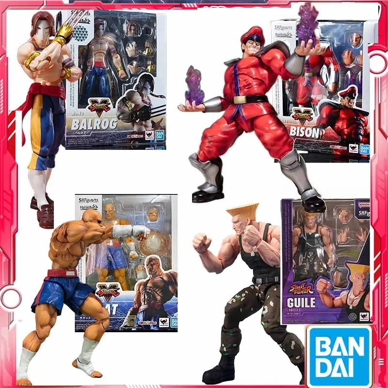 BANDAI ORIGINAL SHF STREET FIGHTER GHUN-LI GUILE AKUMA RYU KEN MASTERS RAINBOW MIKA Anime Action Figures Toys Boys Girls Kids