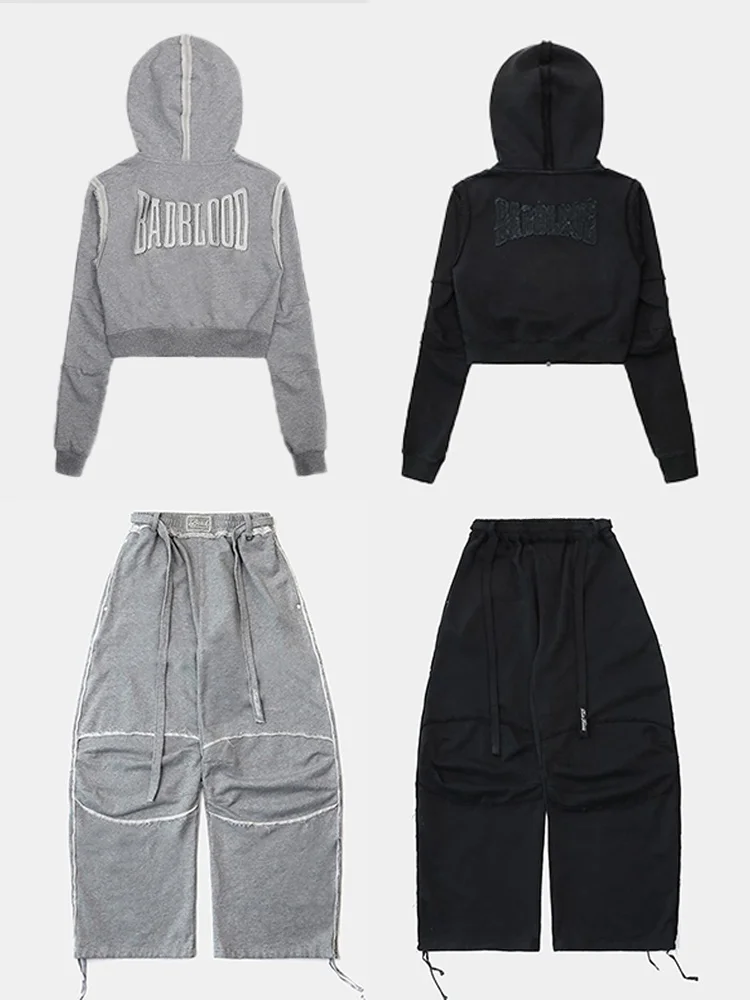 الرجعية الأمريكية الساخنة فتاة ort ey هوديي المرأة الرياضية عارضة Jaet العصرية الشارع الشهير طويلة Sve سستة إغلاق